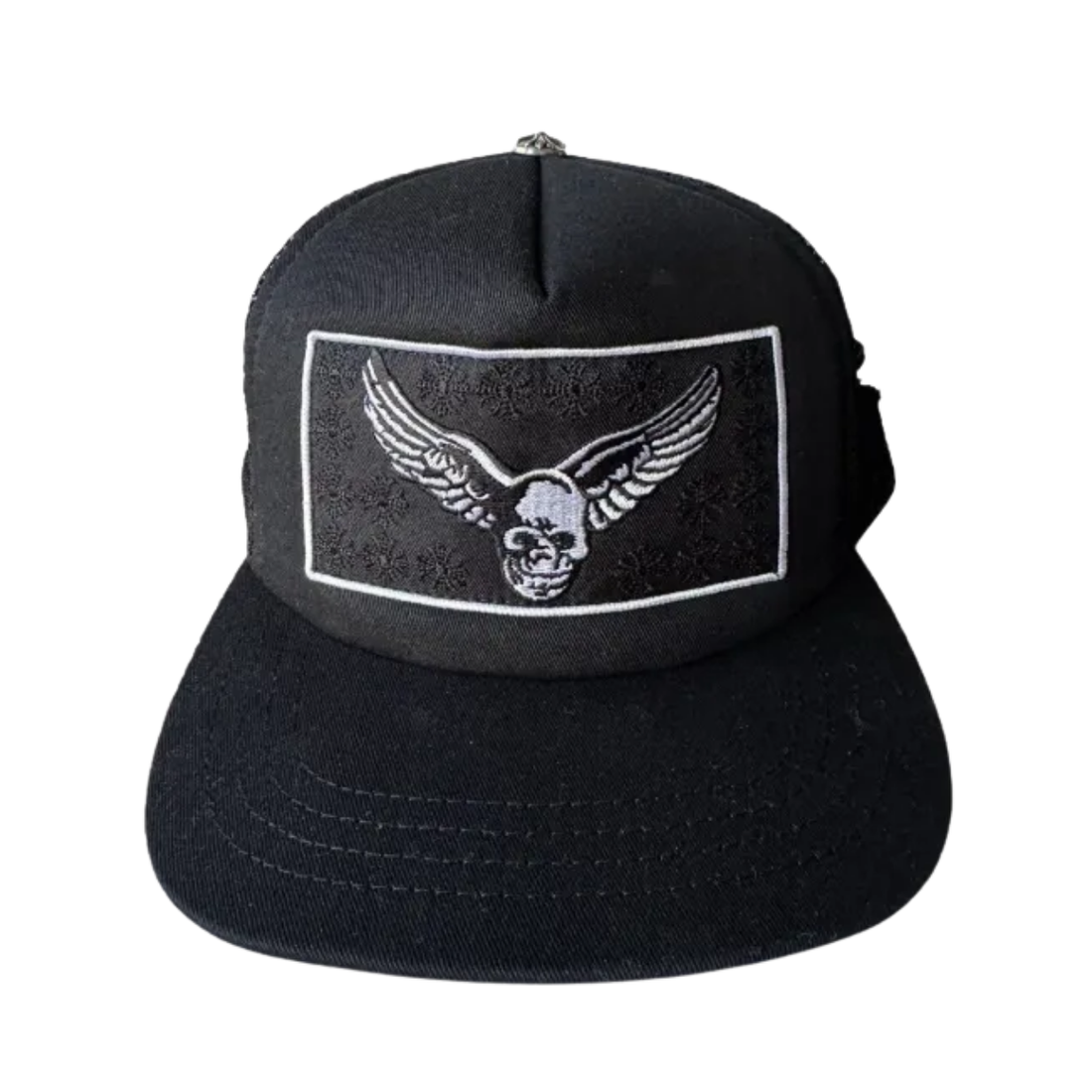 CHROME HEARTS TRUCKER HAT 'BLACK YUNGBLUD AEROSMITH'