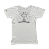 CHROME HEARTS V-NECK TEE 'DOUBLE CROSS WHITE (LIGHTLY USED)'