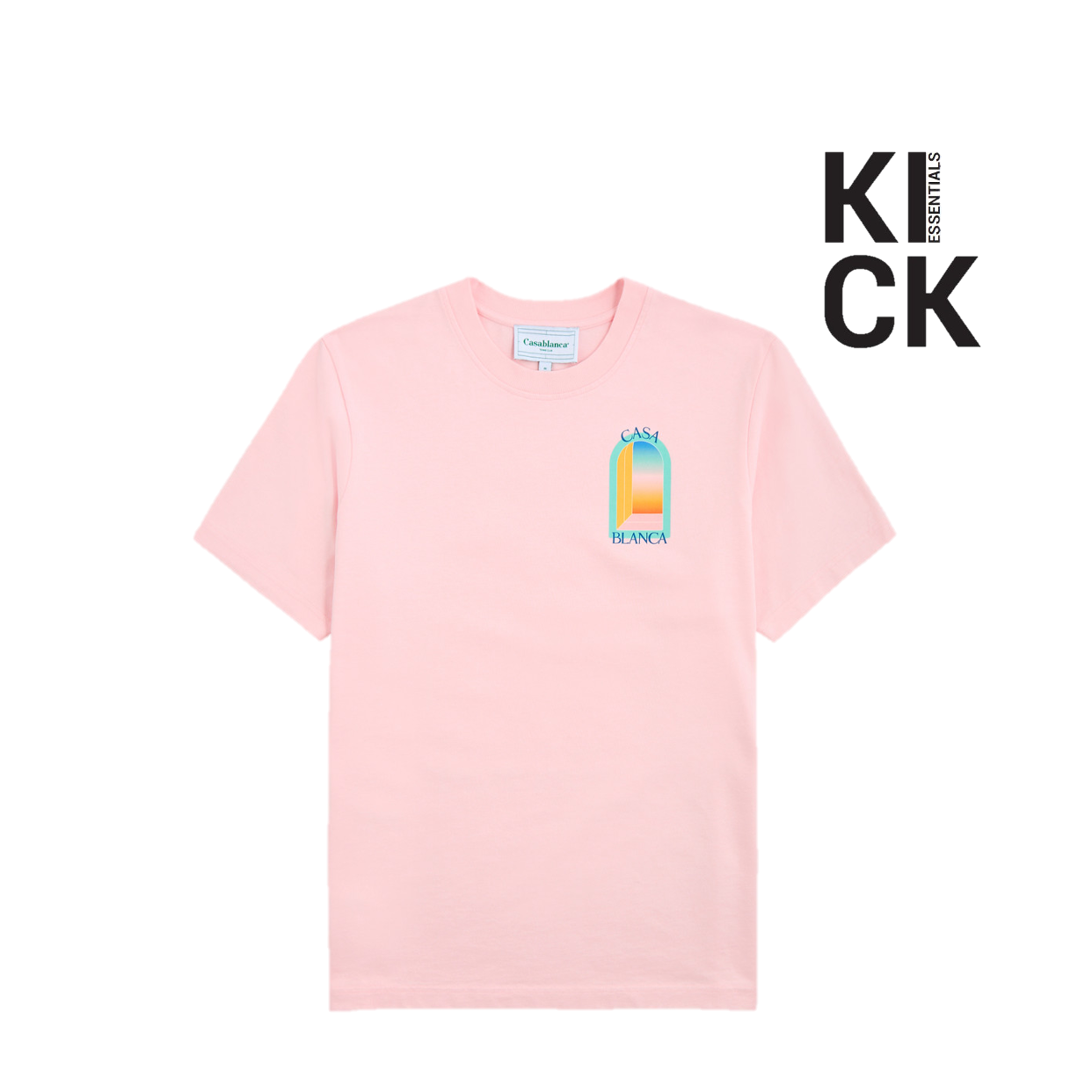 CASABLANCA TEE 'L ARC EN COLORE PALE PINK'