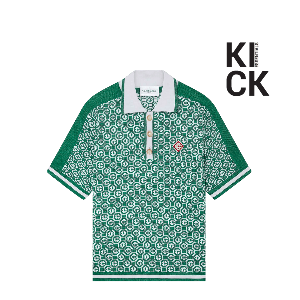 CASABLANCA POLO 'JACQUARD GREEN'