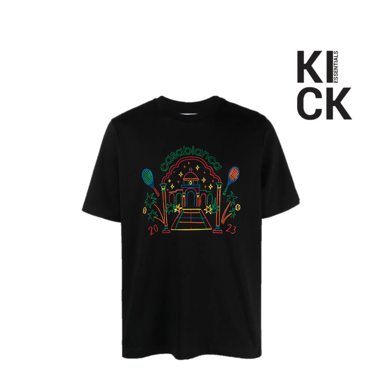 CASABLANCA TEE 'RAINBOW CRAYON TEMPLE BLACK'