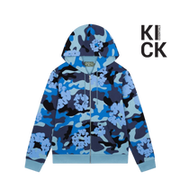 DENIM TEARS HOODIE 'ZIP-UP CAMO BLUE'