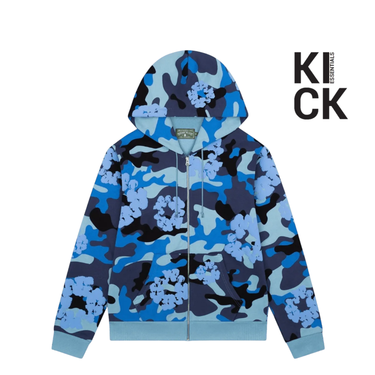 DENIM TEARS HOODIE 'ZIP-UP CAMO BLUE'