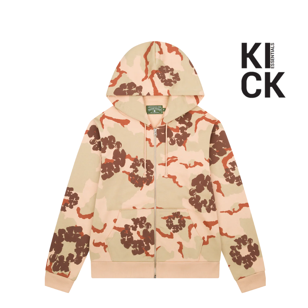 DENIM TEARS HOODIE 'ZIP-UP CAMO TAN'