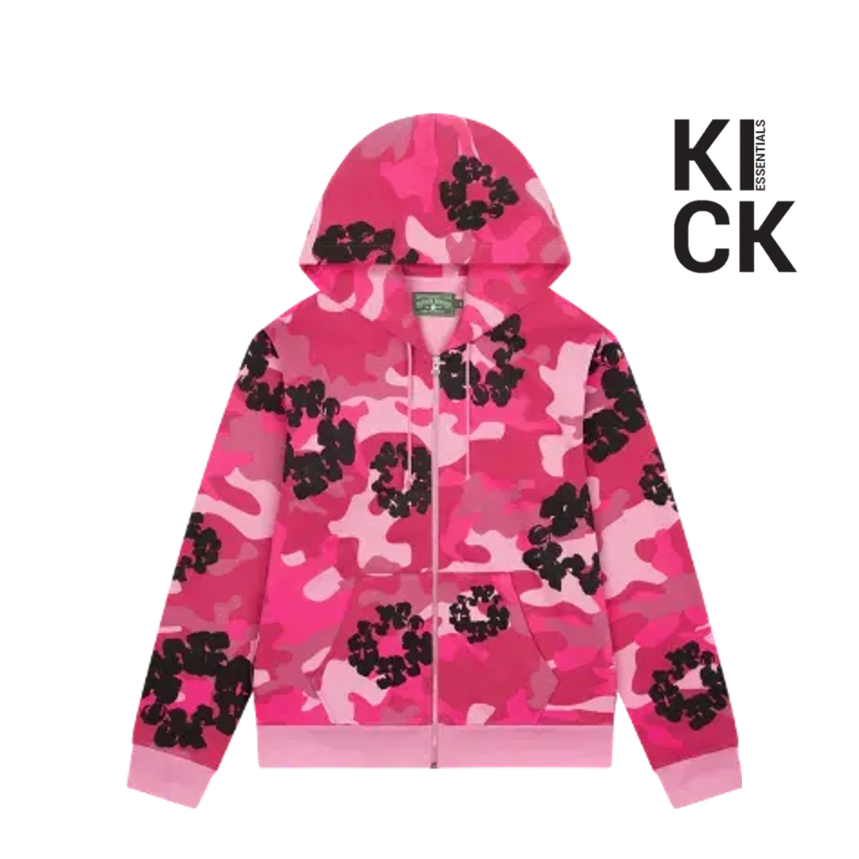 DENIM TEARS HOODIE 'ZIP-UP CAMO PINK'