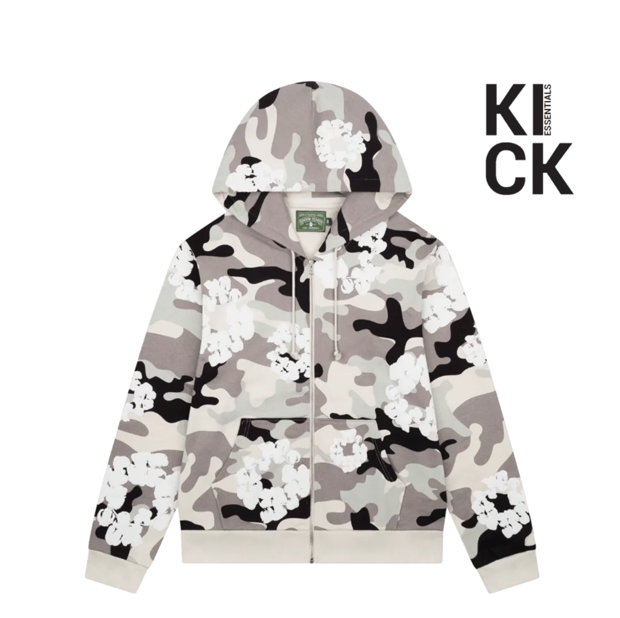 DENIM TEARS HOODIE 'ZIP-UP CAMO WHITE'