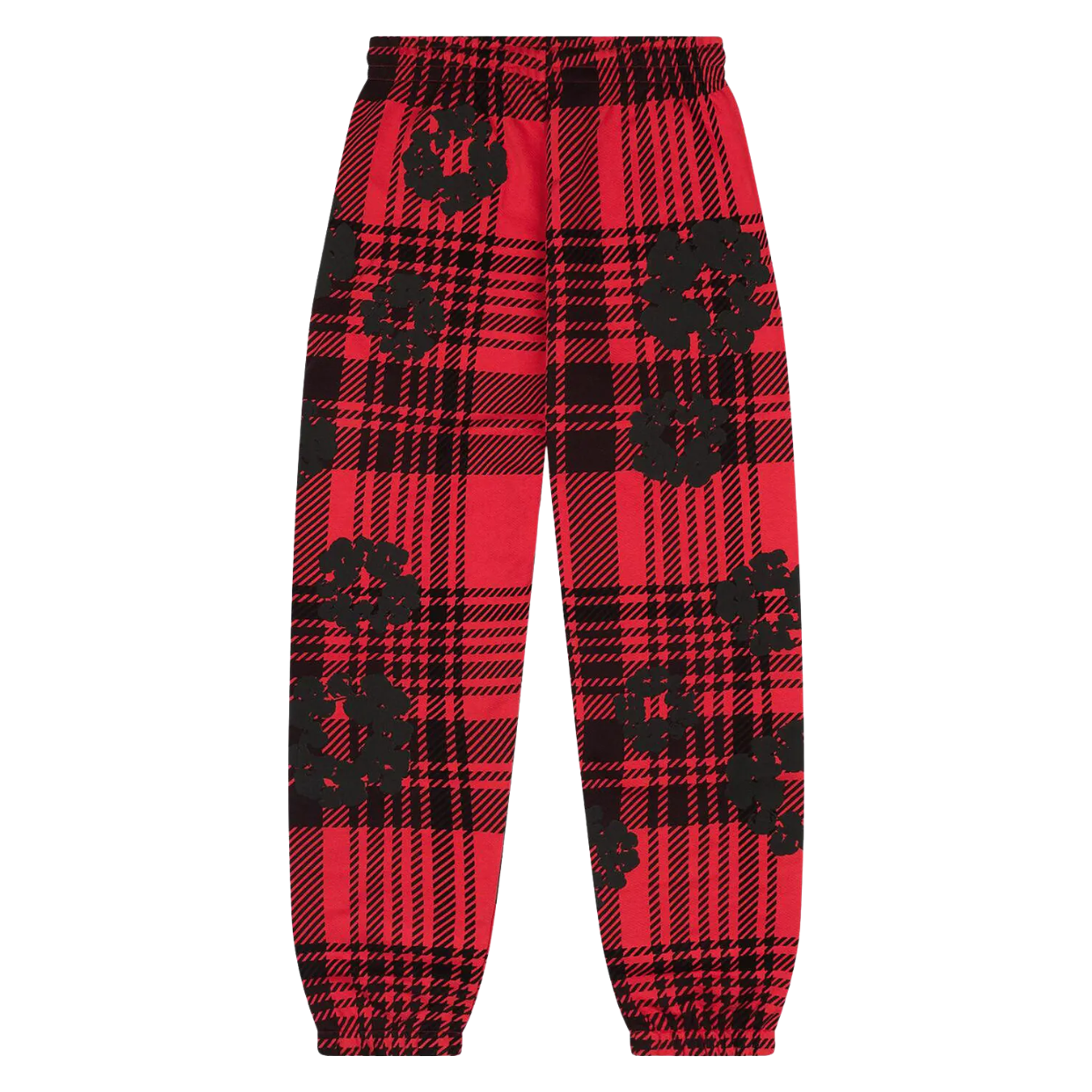 DENIM TEARS PANTS 'PLAID WREATH RED'
