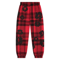 DENIM TEARS PANTS 'PLAID WREATH RED'
