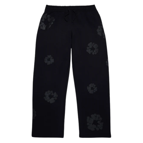 DENIM TEARS PANT 'OPEN HEM MONO WREATH BLACK'