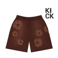 DENIM TEARS SHORT 'MONOCHROME WREATH BROWN'