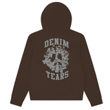 DENIM TEARS ZIP HOODIE 'UNIVERSITY BROWN'