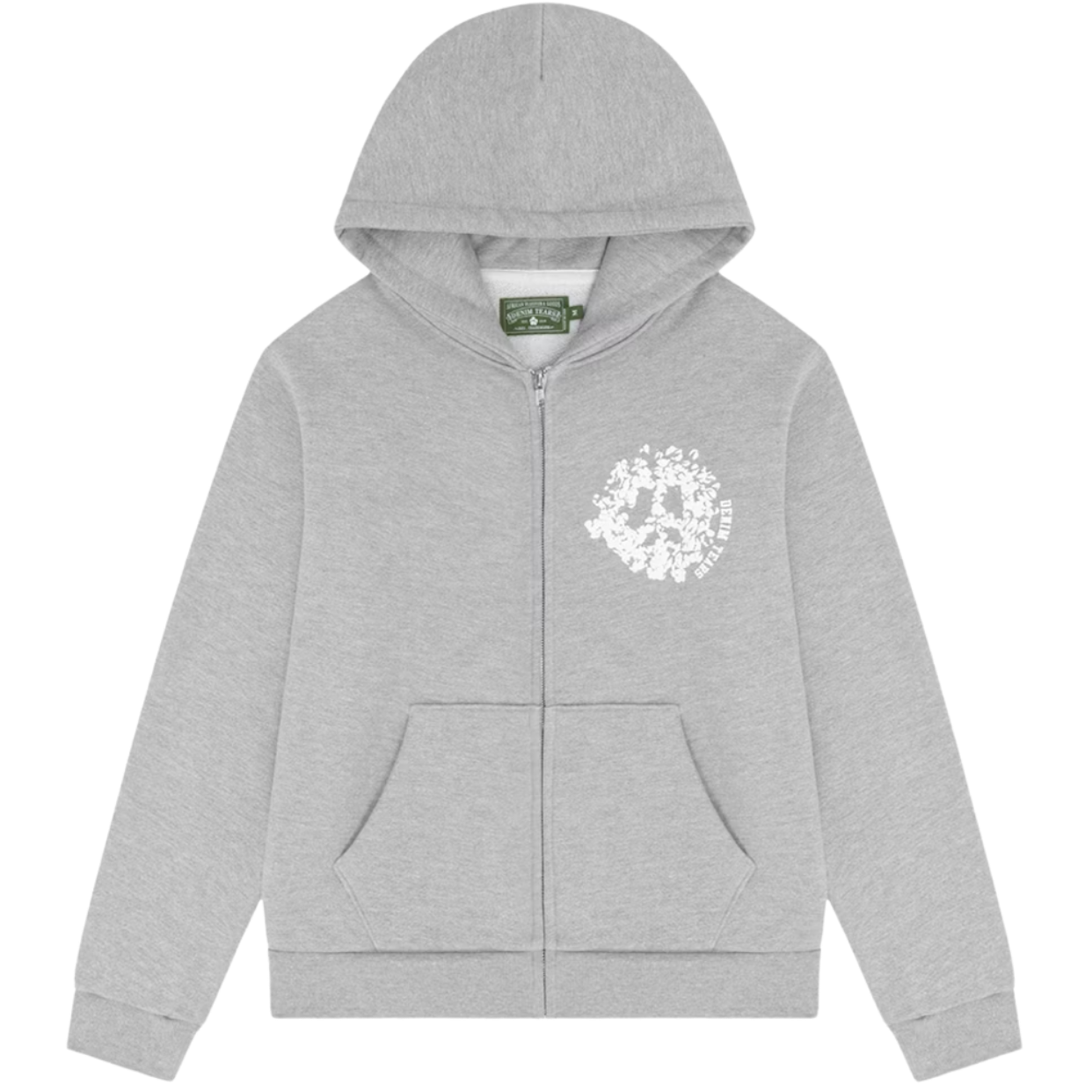 DENIM TEARS ZIP HOODIE 'UNVERSITY GREY'