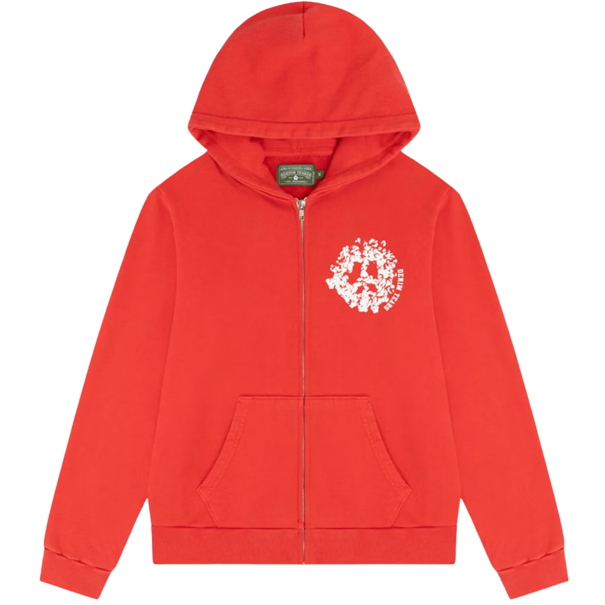 DENIM TEARS ZIP HOODIE 'UNVERSITY RED WHITE'