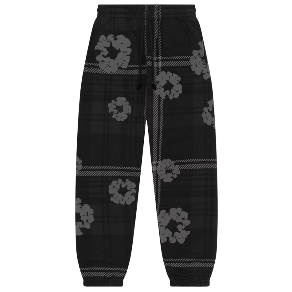 DENIM TEARS PANTS 'PLAID WREATH BLACK'