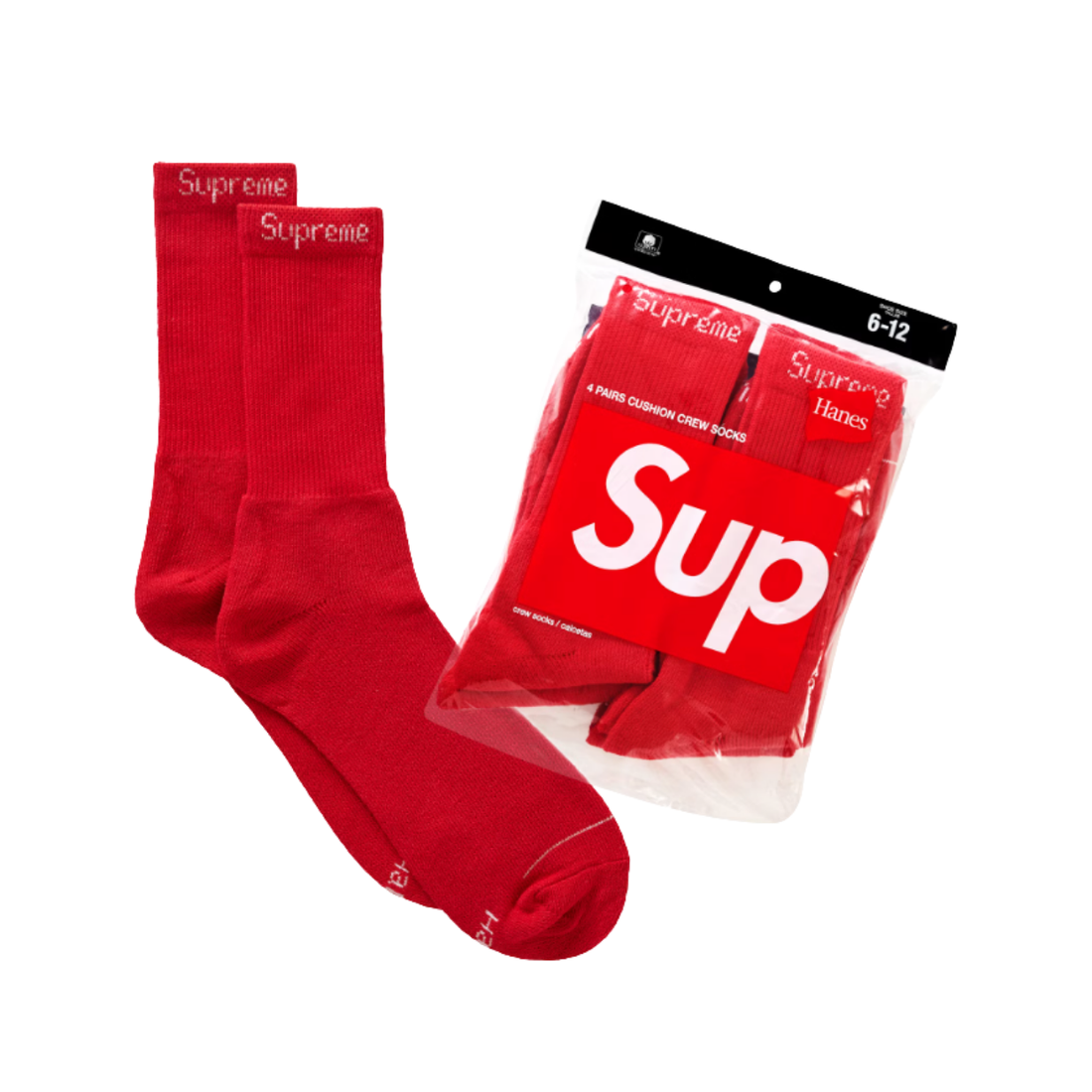 SUPREME SOCKS 'HANES RED 4PACK'