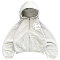 ERIC EMANUEL ZIP HOODIE 'AKIMBO FADED HEATHER GREY'