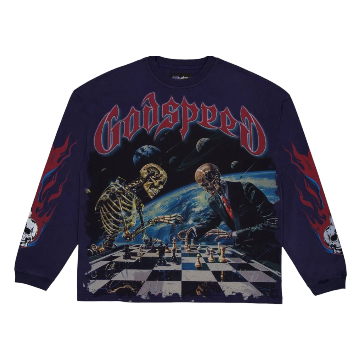 GODSPEED LONGSLEEVE 'CHECKMATE NAVY'