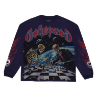 GODSPEED LONGSLEEVE 'CHECKMATE NAVY'