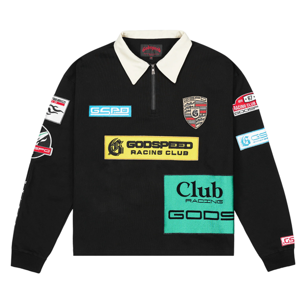 GODSPEED POLO 'QUARTER-ZIP GRC BLACK'