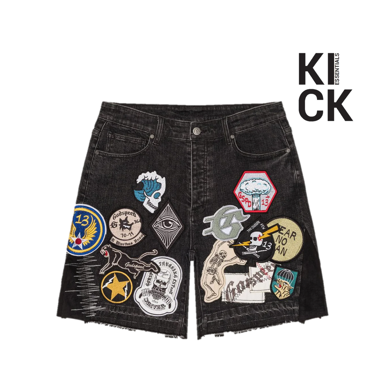 GODSPEED SHORT 'DENIM PATCHWORK BLACK'