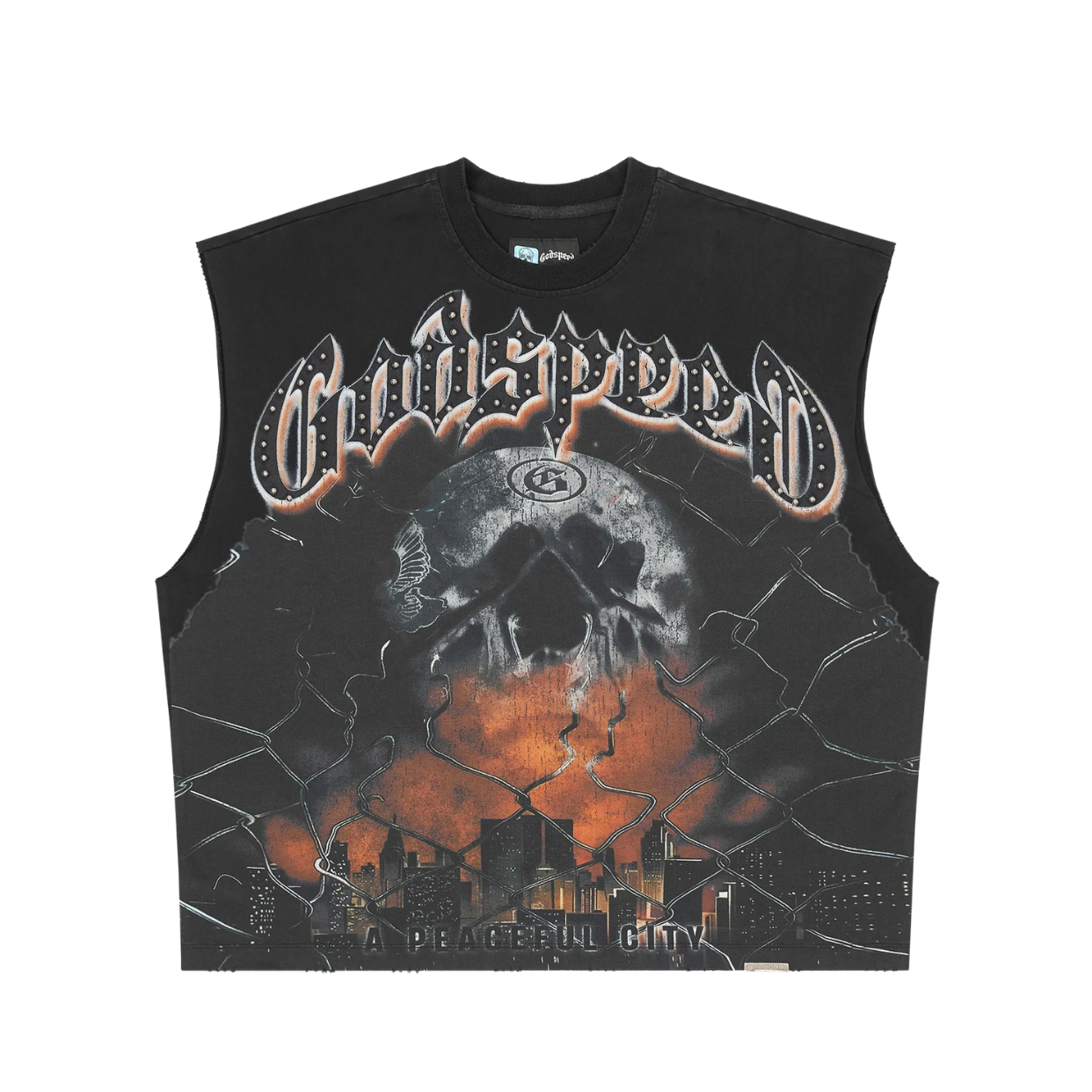 GODSPEED TEE 'SLEEVELESS FENCES BLACK'