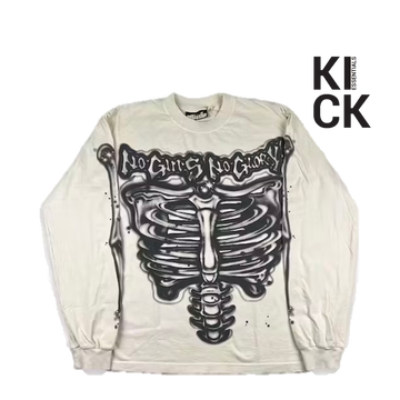 HELLSTAR LONGSLEEVE 'AIRBRUSHED BONES WHITE'