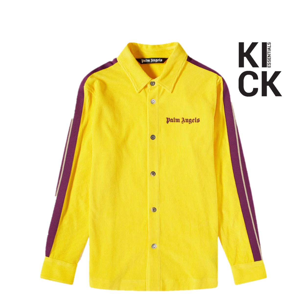 PALM ANGELS TEE 'CORDUROY FLEECE TRACK YELLOW PURPLE'