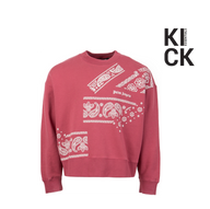 PALM ANGELS SWEATSHIRT 'BANDANA PRINT CREWNECK BURGUNDY'