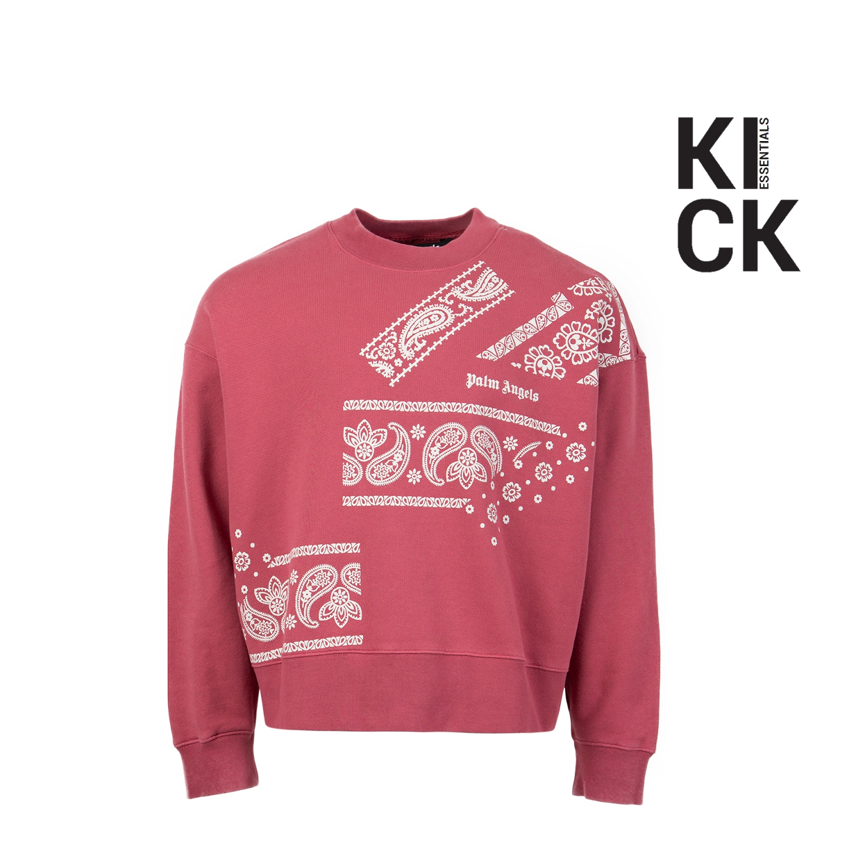 PALM ANGELS SWEATSHIRT 'BANDANA PRINT CREWNECK BURGUNDY'