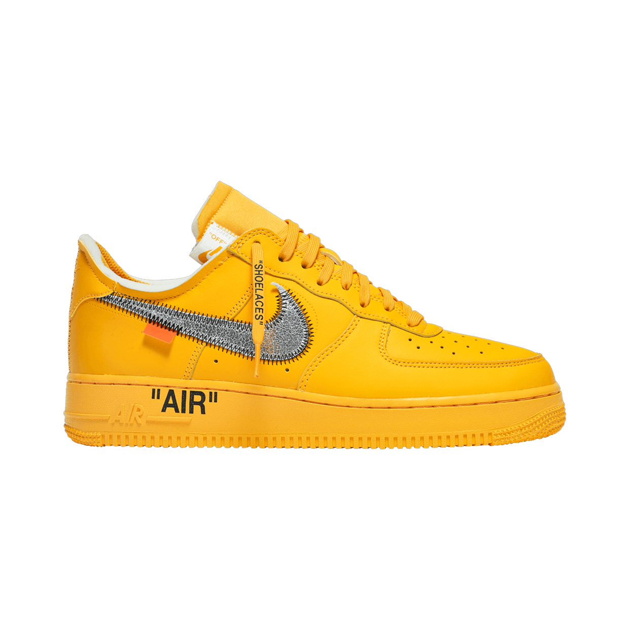 NIKE AIR FORCE 1 LOW 'OFF-WHITE UNIVERSITY GOLD METALLIC SILVER'
