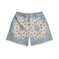 BRAVEST STUDIOS SHORT 'PAISLEY SCREENPRINT CREAM'