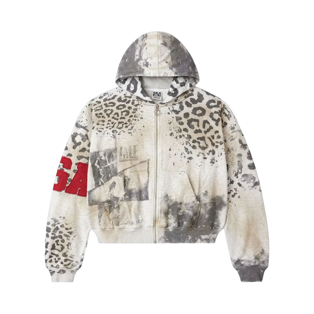 VALE FOREVER HOODIE 'ZIPUP CHEETAH GREY'