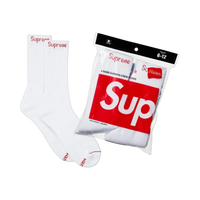 SUPREME SOCKS 'HANES WHITE 4PACK'