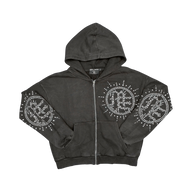 MIXED EMOTIONS HOODIE 'ECLIPSE GREY ACID RHINESTONE'