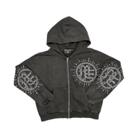 MIXED EMOTIONS HOODIE 'ECLIPSE GREY ACID RHINESTONE'
