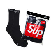 SUPREME SOCKS 'HANES BLACK 4PACK'