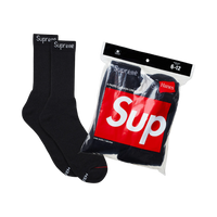 SUPREME SOCKS 'HANES BLACK 4PACK'