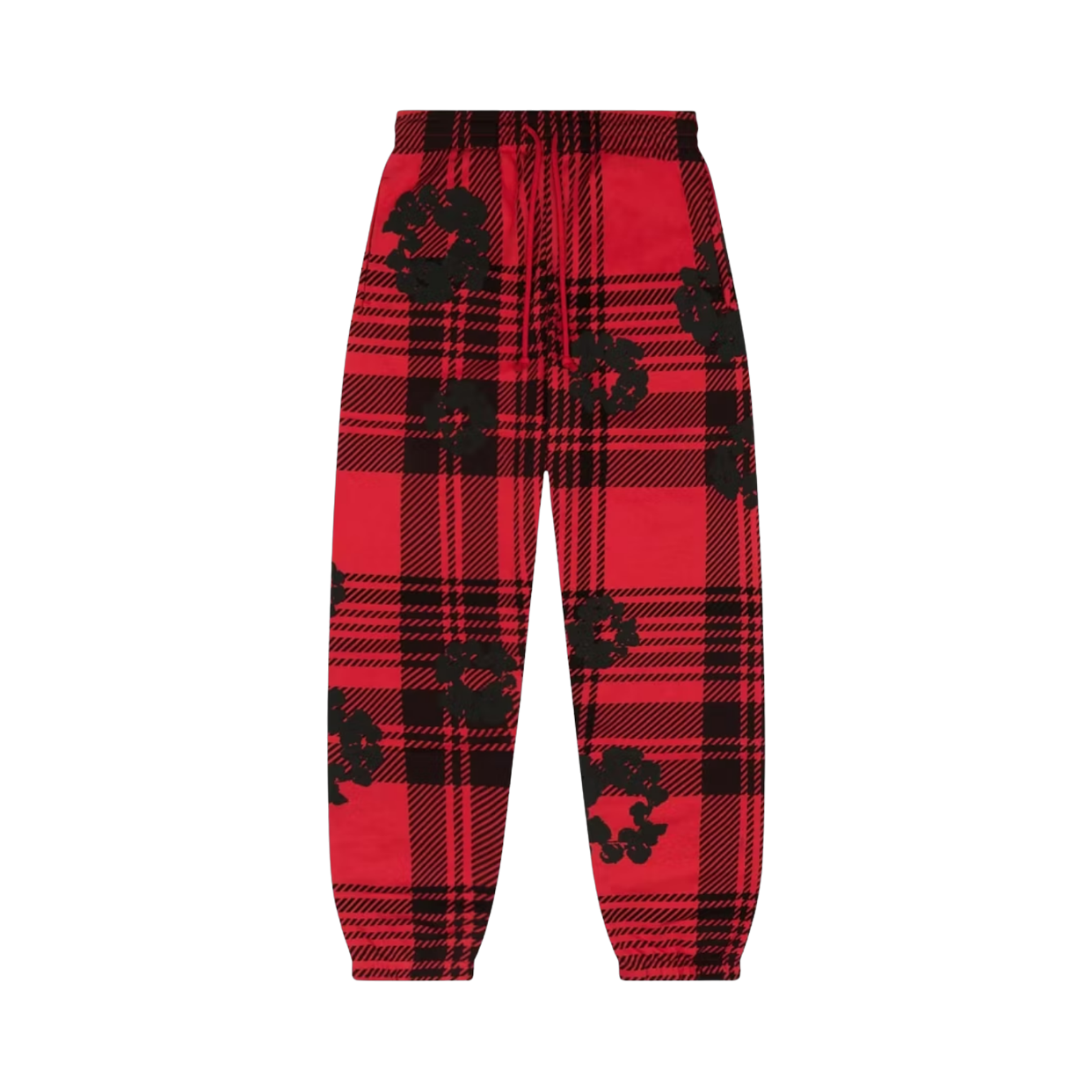 DENIM TEARS PANTS 'PLAID WREATH RED'