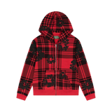 DENIM TEARS HOODIE 'ZIP-UP PLAID RED'