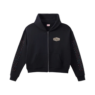AZVA ZIP HOODIE 'CRYSTAL CACTUS VINTAGE BLACK'