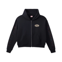 AZVA ZIP HOODIE 'CRYSTAL CACTUS VINTAGE BLACK'