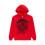 SPIDER HOODIE 'ZIP WEB RED'