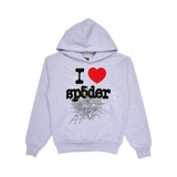 SPIDER HOODIE 'I HEART HEATHER GREY'