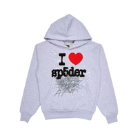 SPIDER HOODIE 'I HEART HEATHER GREY'