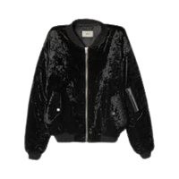 VAGUE STUDIOS BOMBER JACKET 'CRUSHED VELVET BLACK'