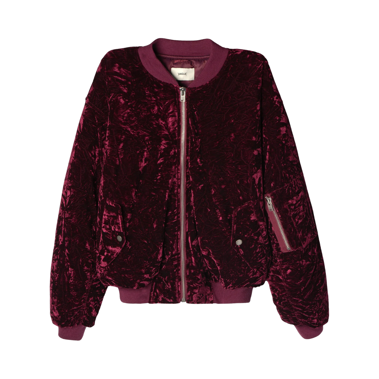 VAGUE STUDIOS BOMBER JACKET 'CRUSHED VELVET MERLOT'