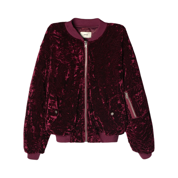 VAGUE STUDIOS BOMBER JACKET 'CRUSHED VELVET MERLOT'