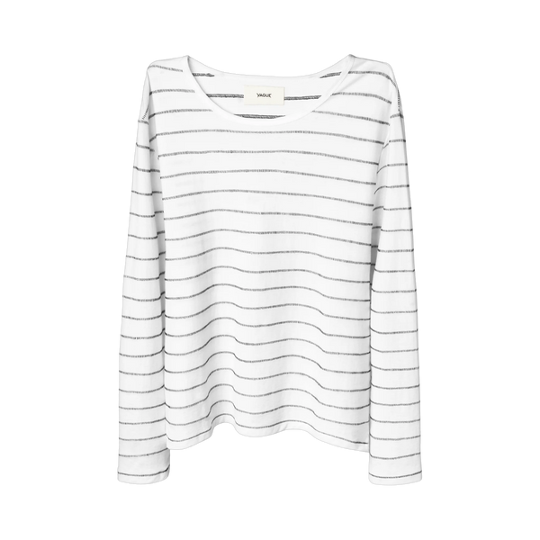 VAGUE STUDIOS LONGSLEEVE 'SINGLE STITCH STRIPED WHITE'
