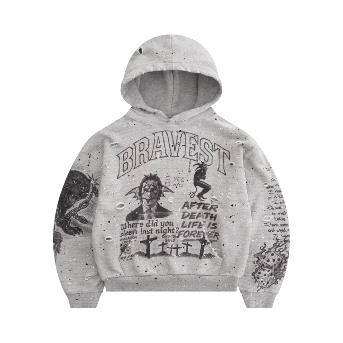 BRAVEST STUDIOS HOODIE 'SKETCH HEATHER GREY'