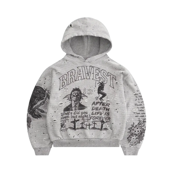 BRAVEST STUDIOS HOODIE 'SKETCH HEATHER GREY'
